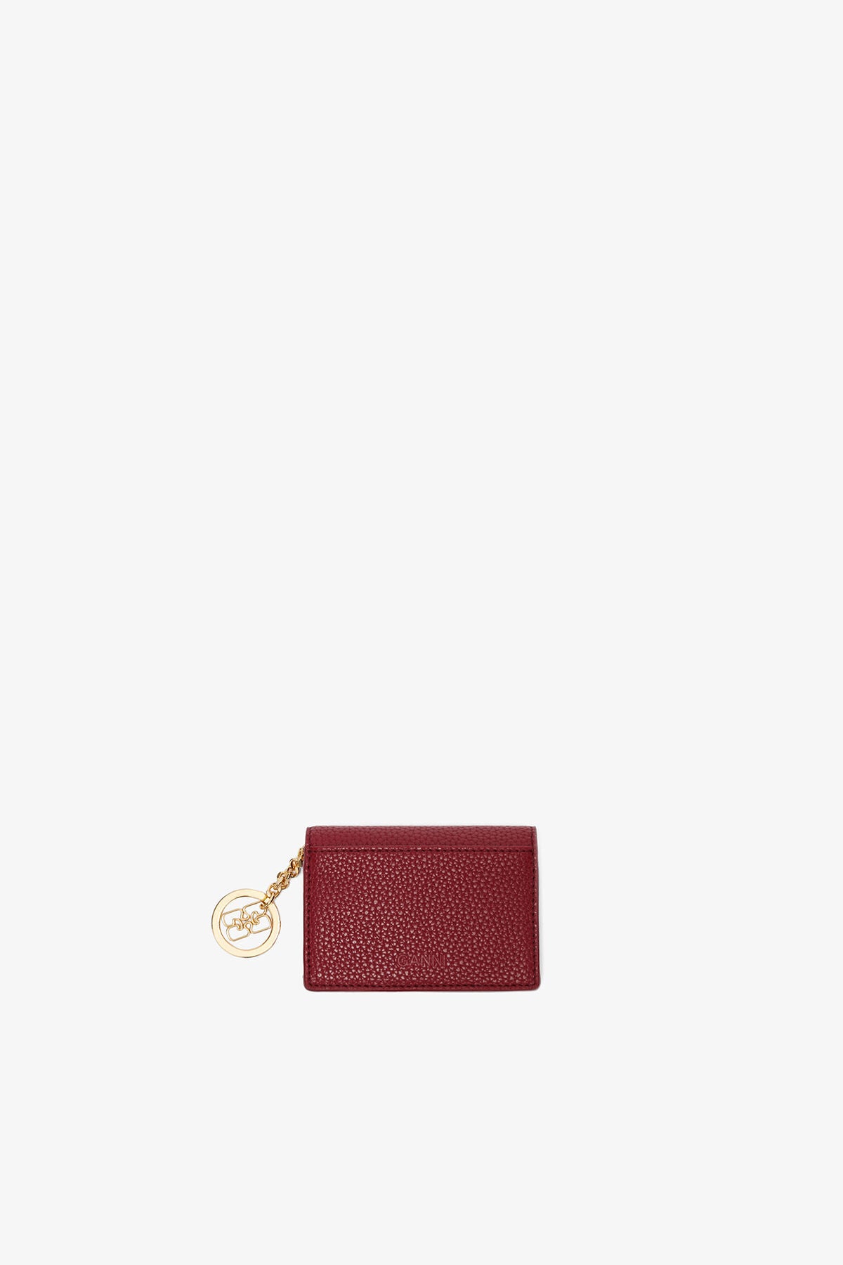 Bou Card Holder With Flap in Grained Red