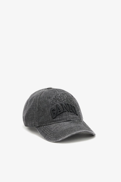 Cap in Embroidered Denim