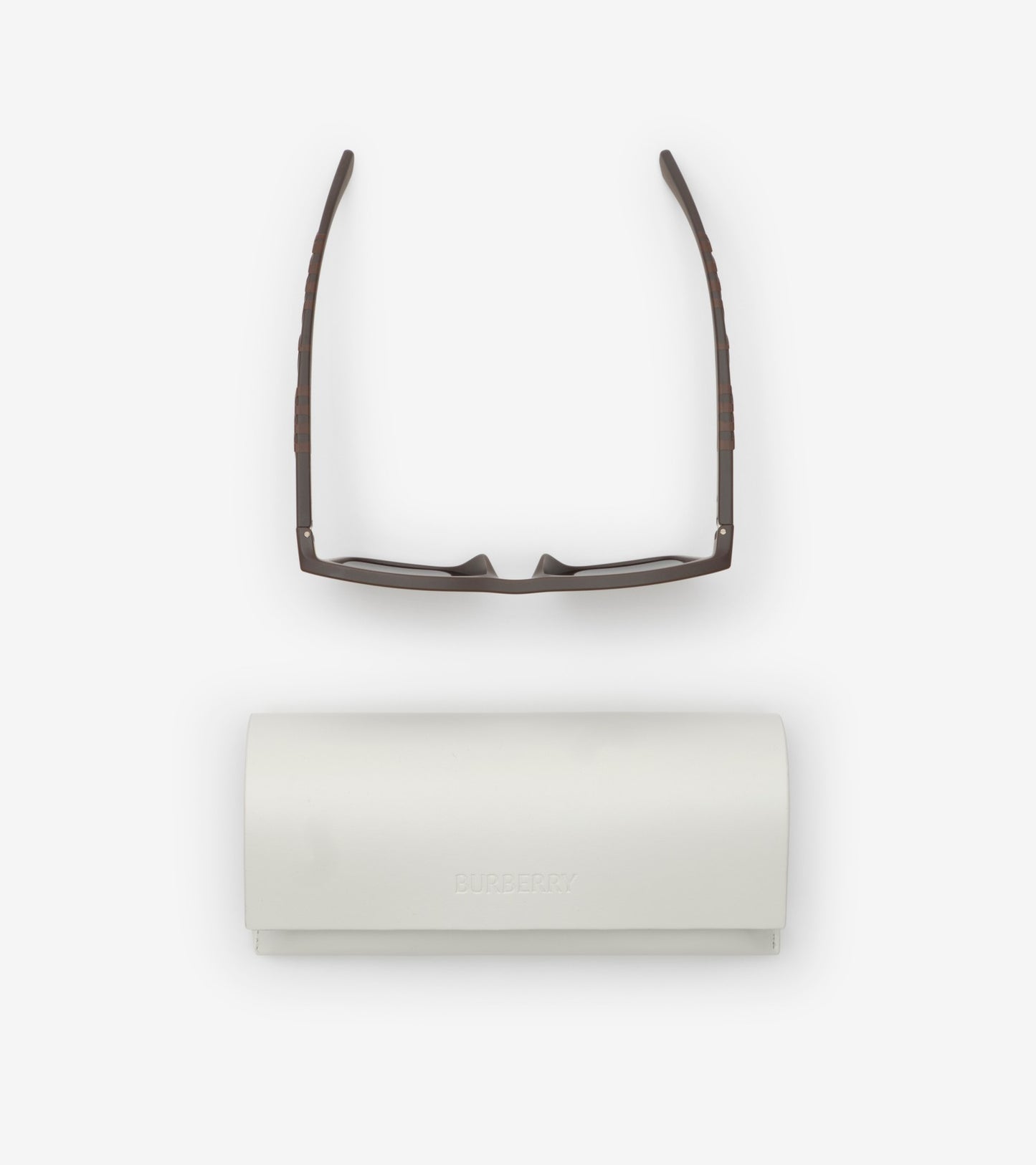 Textured Check Square Sunglasses in Brown