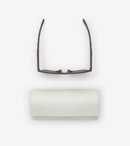 Textured Check Square Sunglasses in Brown