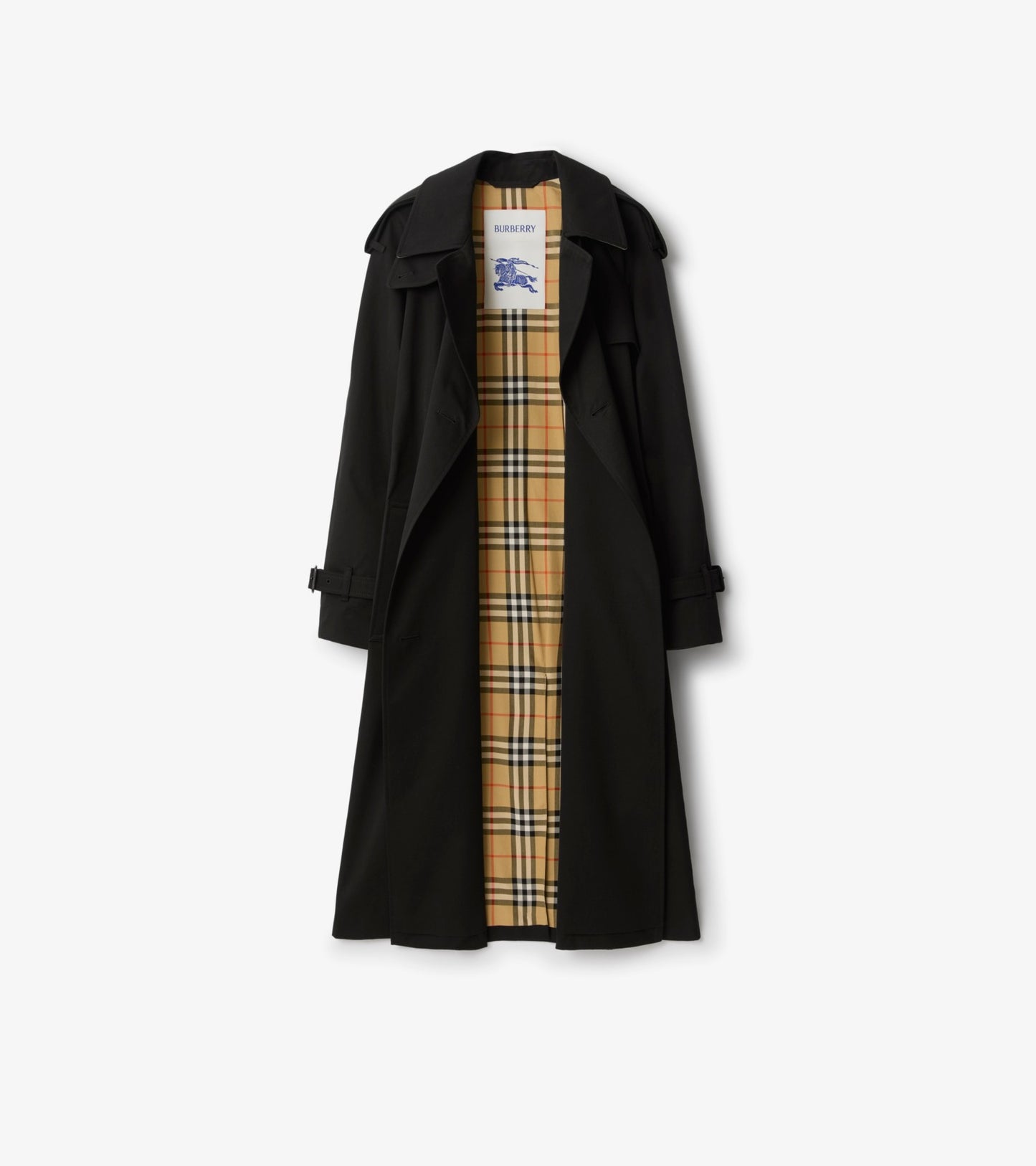 Long Castleford Trench Coat in Black