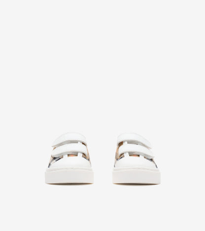 Check Cotton Sneakers in Sand beige - Children