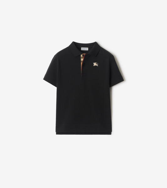 Cotton Piqué Polo Shirt in Black