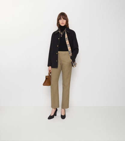 Wool Overshirt in Black/sand beige