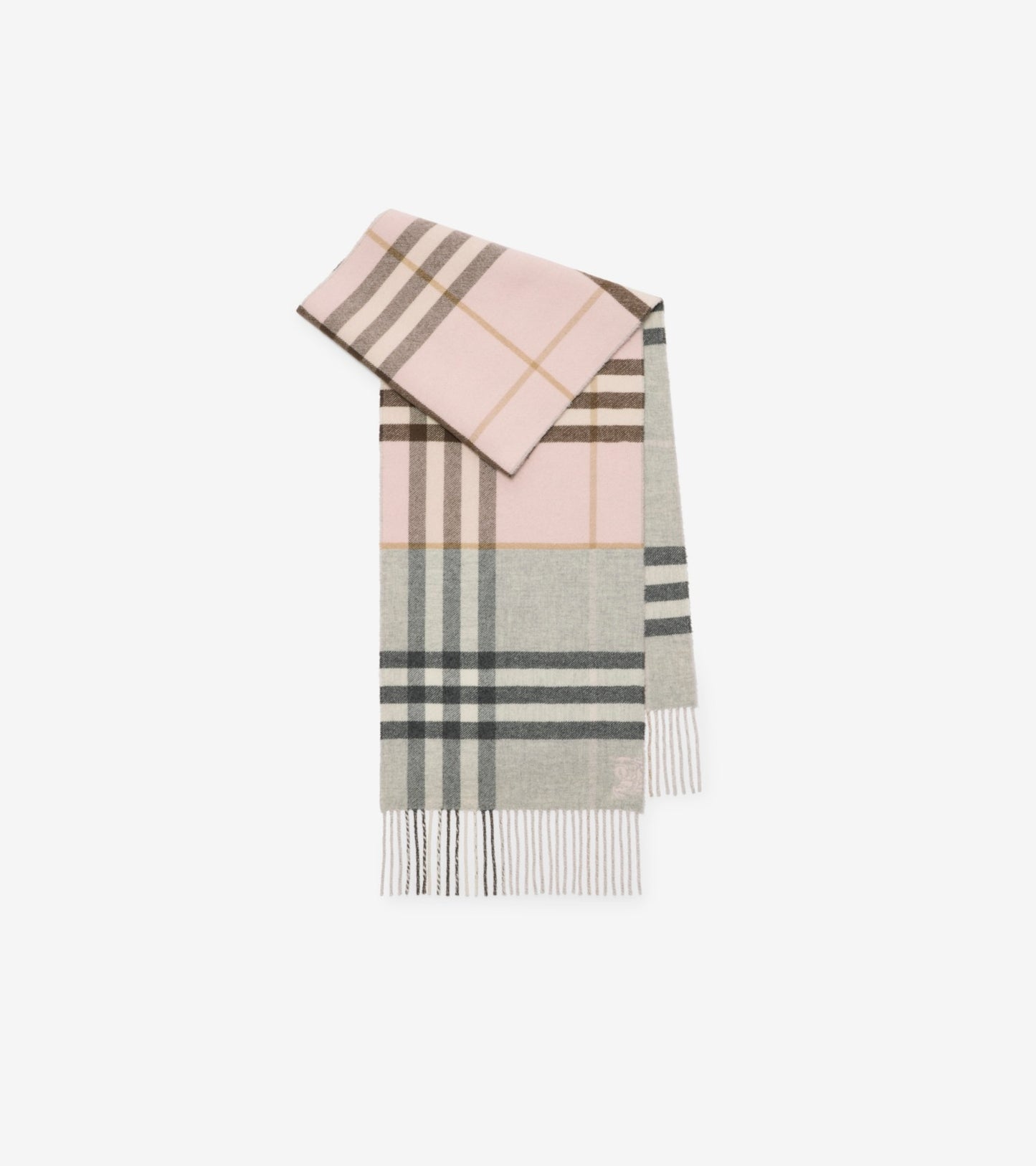 Contrast Check Cashmere Scarf in Post red/oxblood red