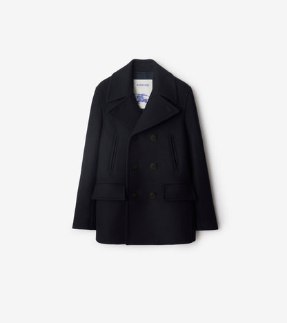 Wool Pea Coat in Navy