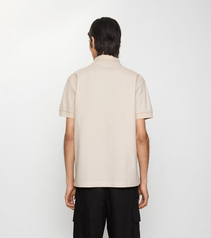 Metal Knight Cotton Polo Shirt in Clam beige