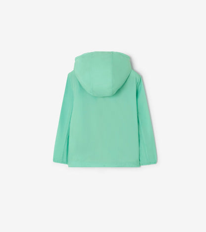 Checker-tape Nylon Hooded Jacket in Light mint