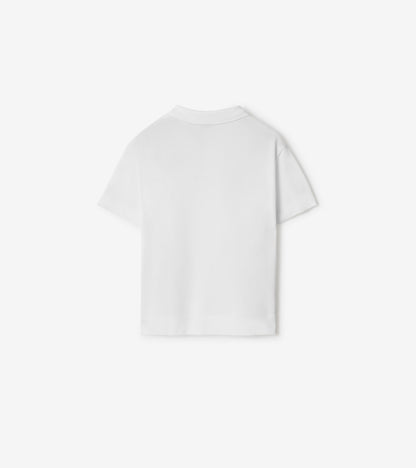 Cotton Piqué Polo Shirt in White