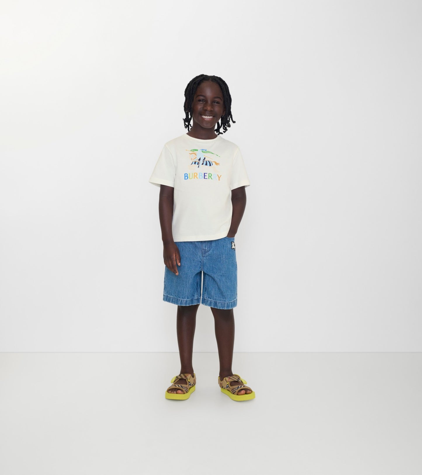 Multicolour Knight Cotton T-shirt in Chalk white