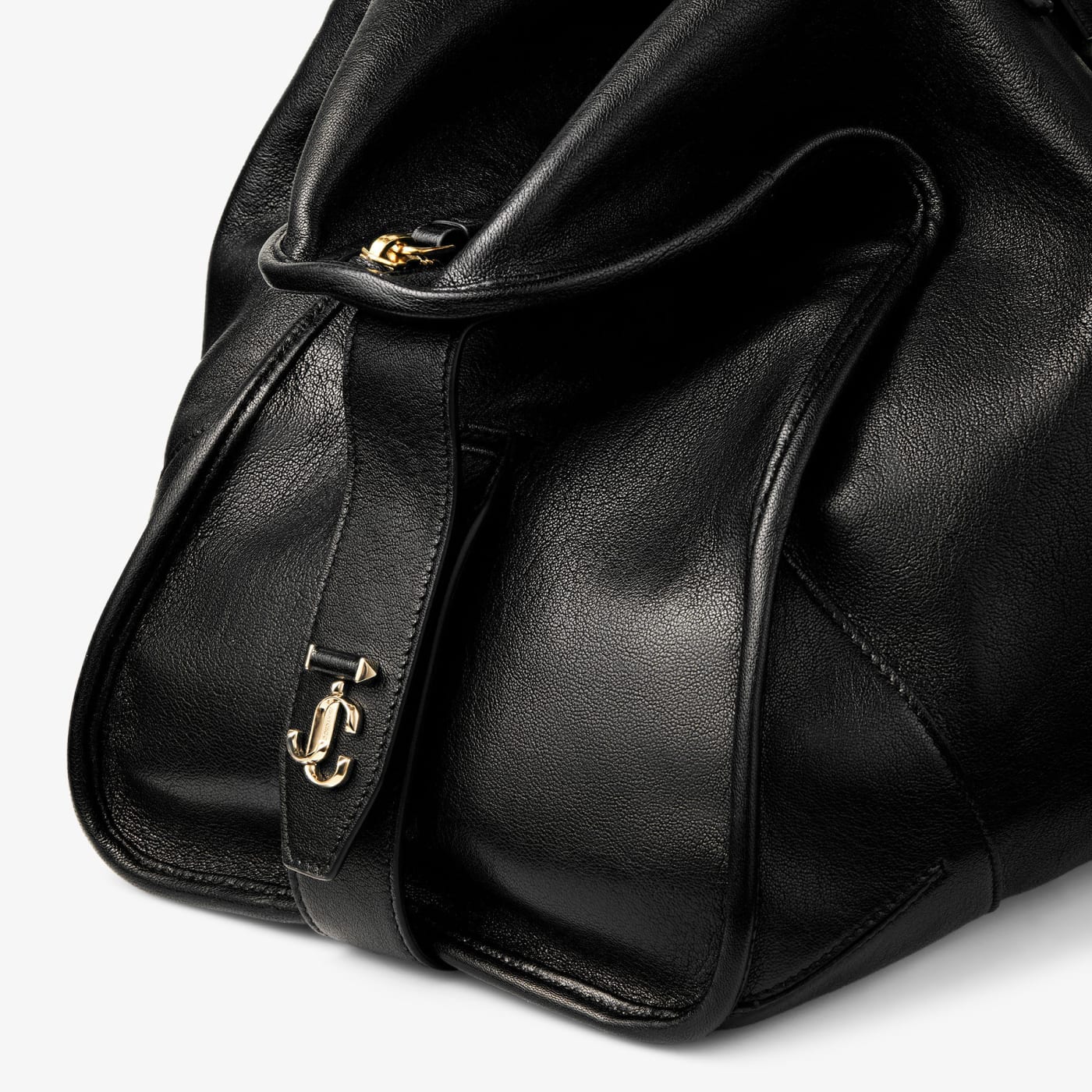 Bar Holdall Large Black Biker Leather Holdall Bag