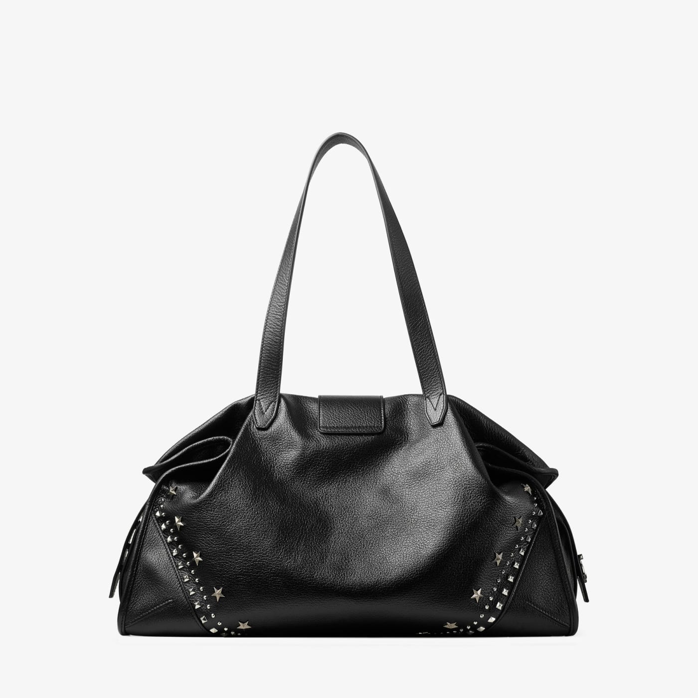 Bar Holdall Large Black Soft Grained Calf Skin Tote Bag with Textured Stars