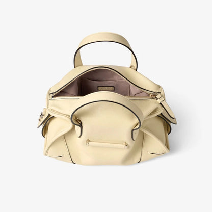 Bar Holdall Small Buttermilk Biker Leather Holdall Bag