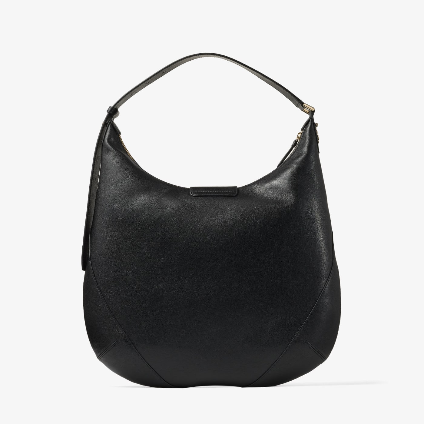 Bar Hobo Medium Black Biker Leather Shoulder Bag