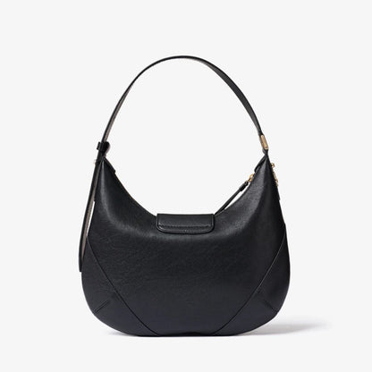 Bar Hobo Small Black Biker Leather Shoulder Bag