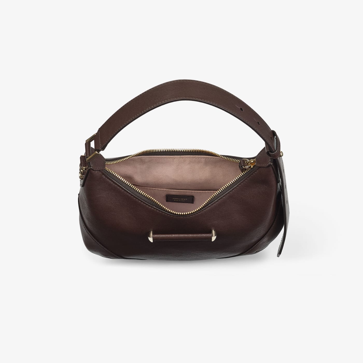 Bar Hobo Small Chocolate Biker Leather Shoulder Bag