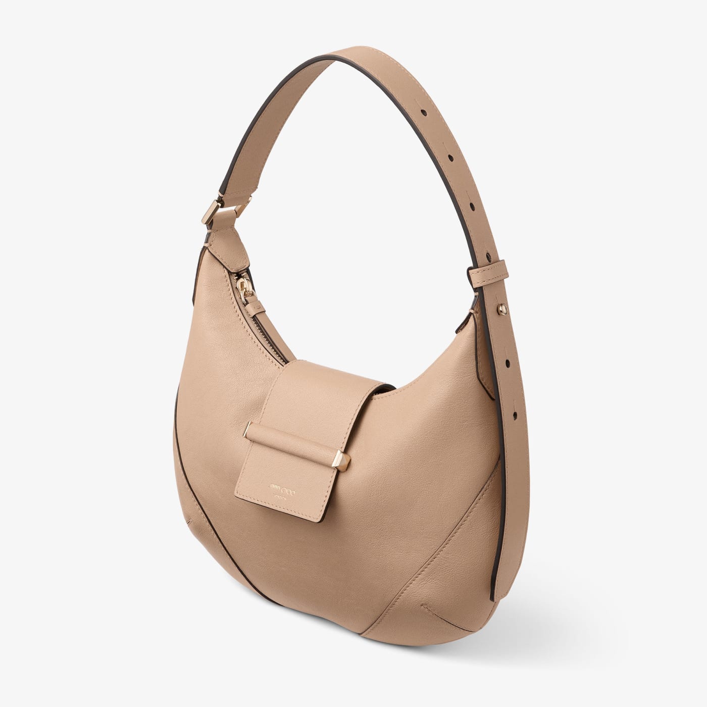 Bar Hobo Small Chai Biker Leather Shoulder Bag