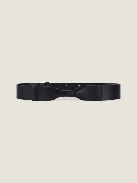 Bow belt in leather