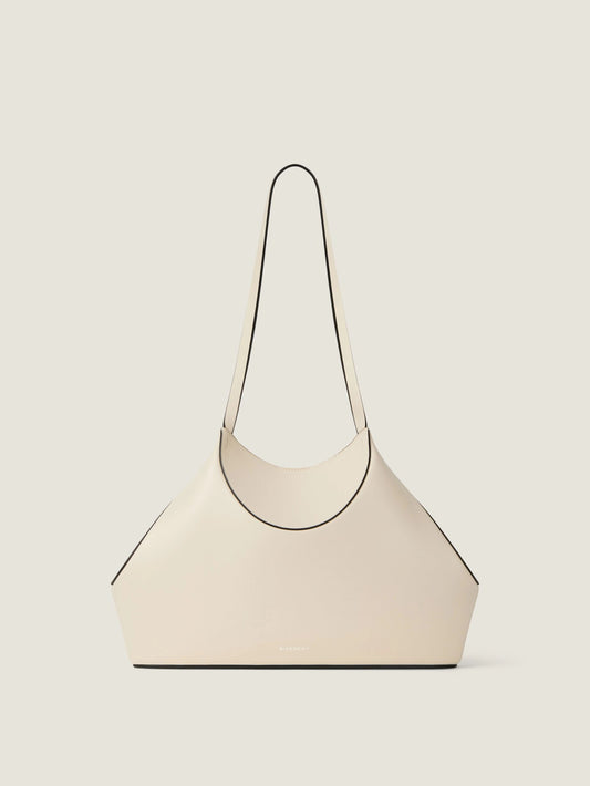 Small Facet tote bag in grained leather