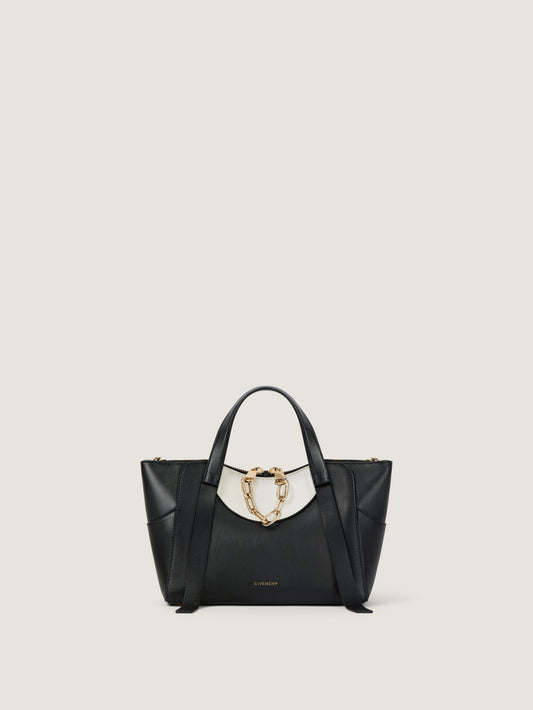 Small The Snatch bag in grained bicolor leather
