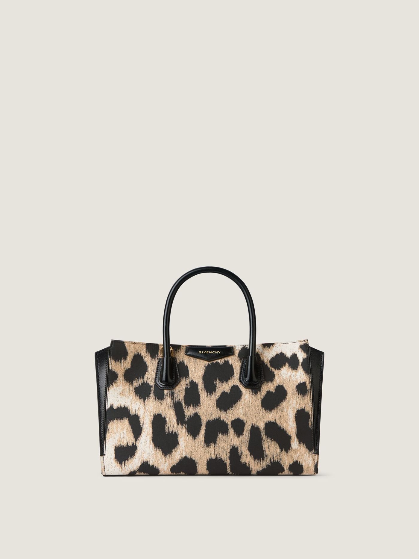 Small Antigona Catchall bag in leopard jacquard