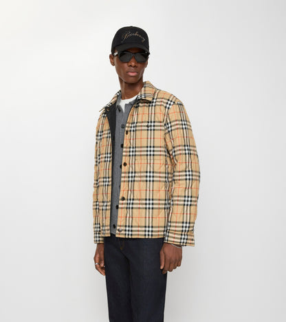 Reversible Quilted Nylon Overshirt in Black