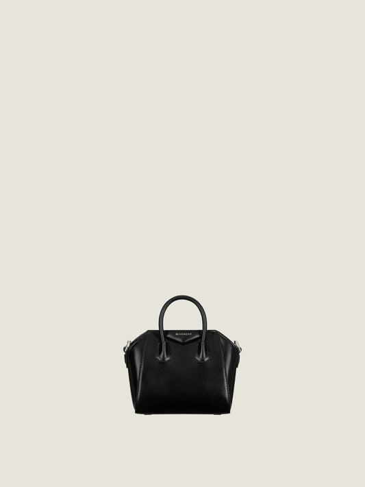 Micro Antigona bag in Box leather