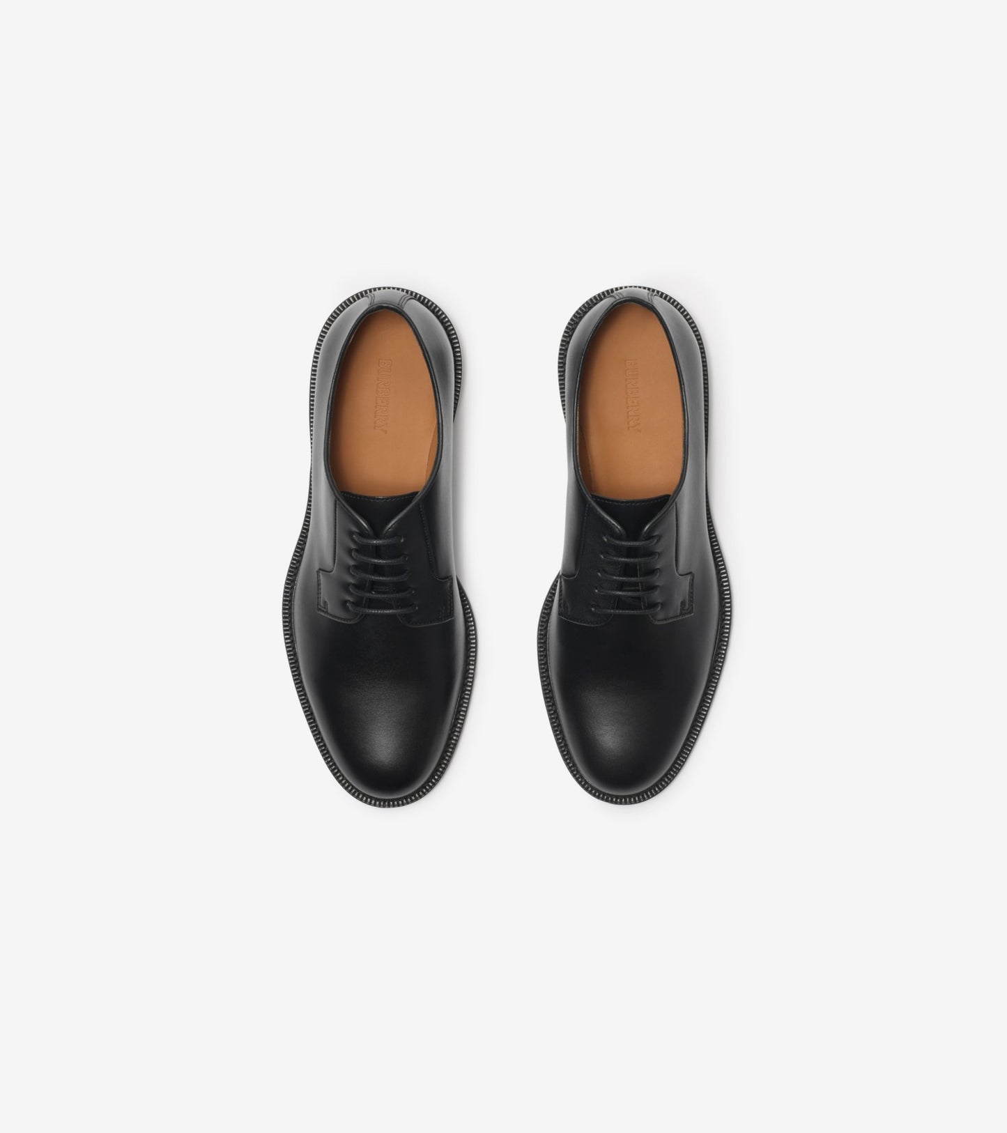 Leather Manor Derby Shoes in Black