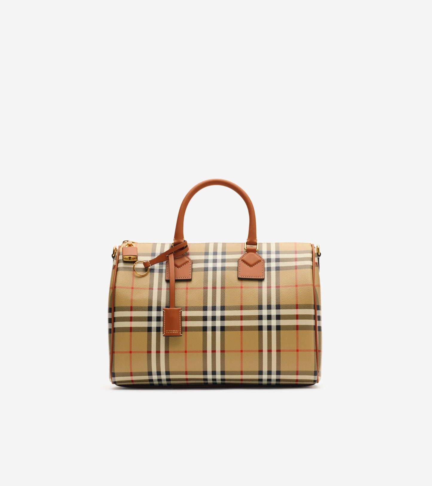 Mini Check Bowling Bag in Archive beige/briar brown