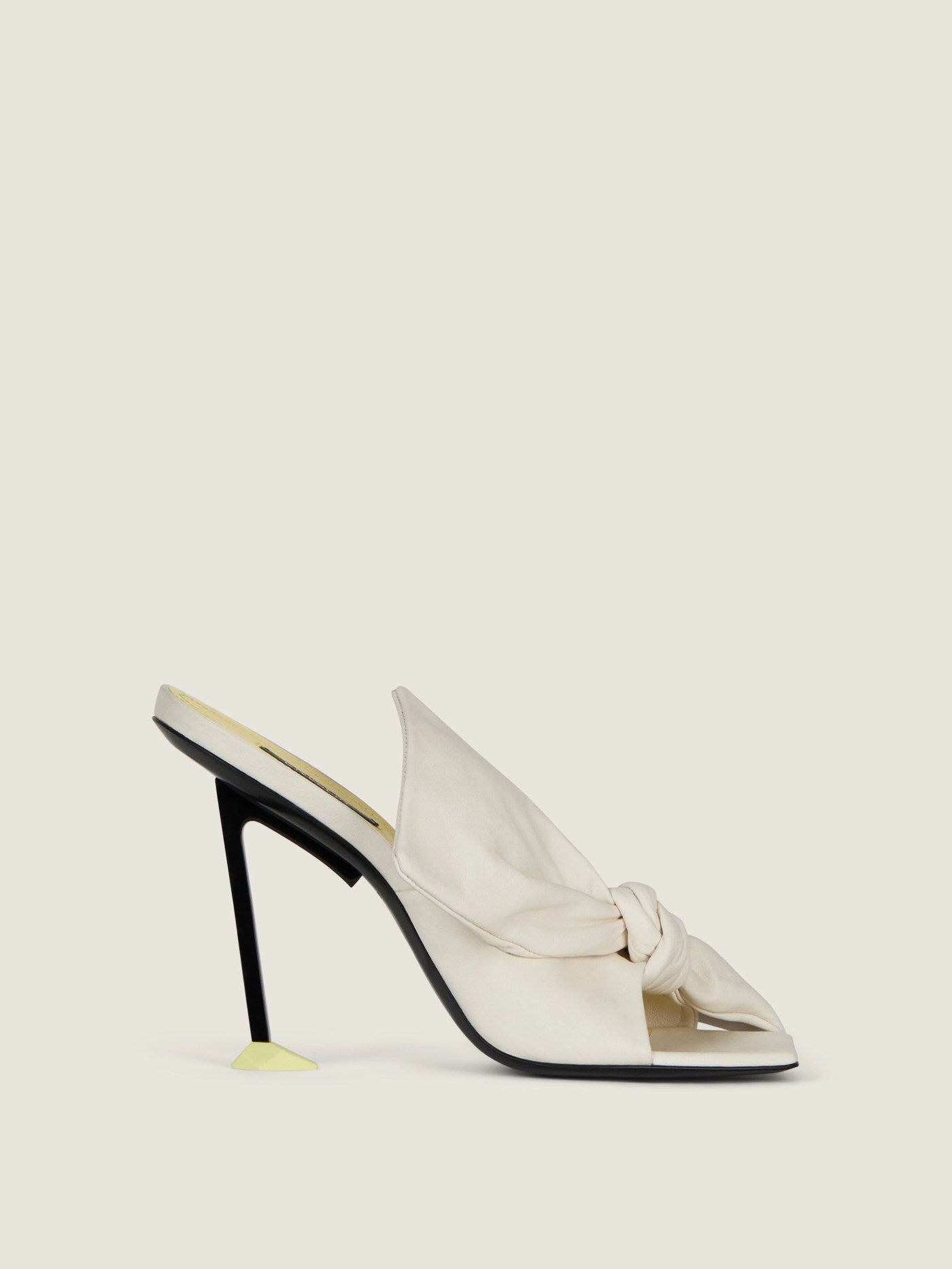 Boudoir heeled mules in nappa leather with bow