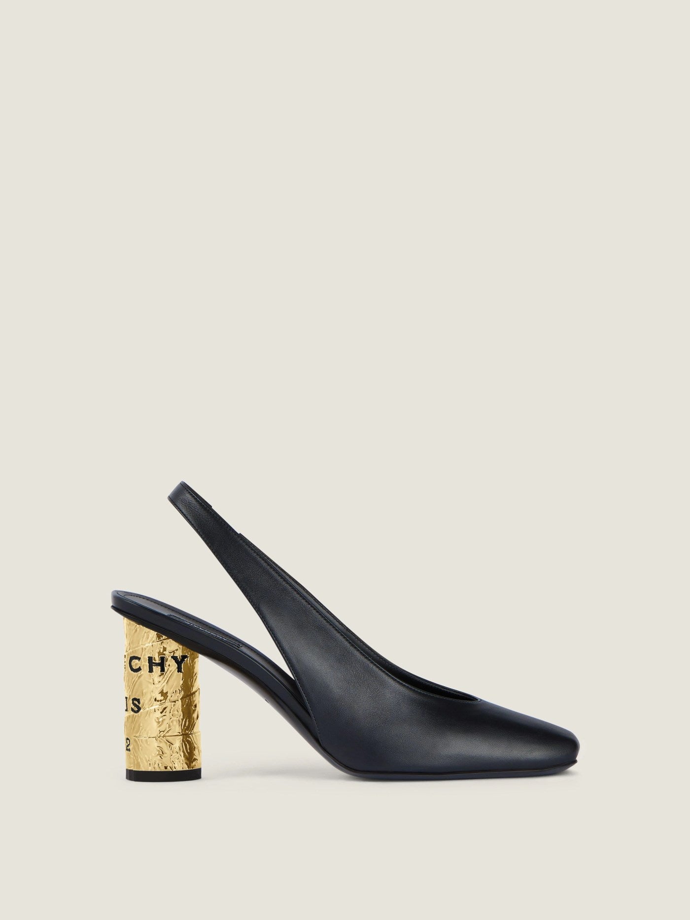 Tape slingbacks in leather