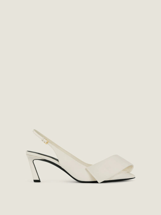 Twisted Ribbon slingbacks pumps in leather