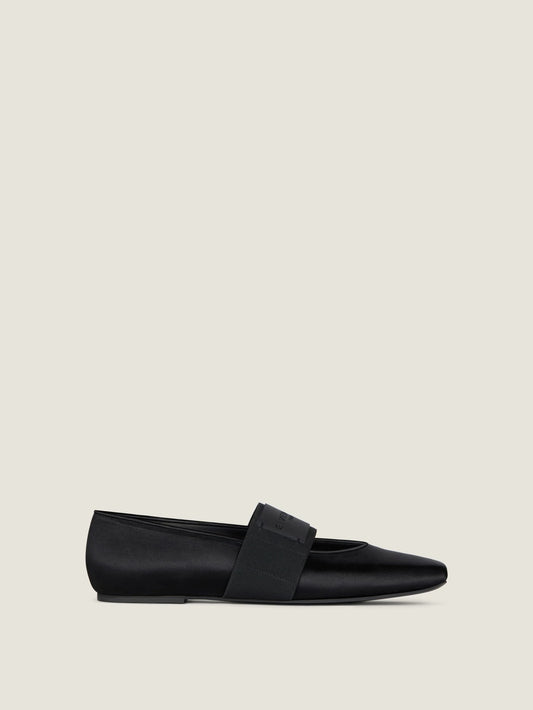 Sliced Square ballerinas in satin