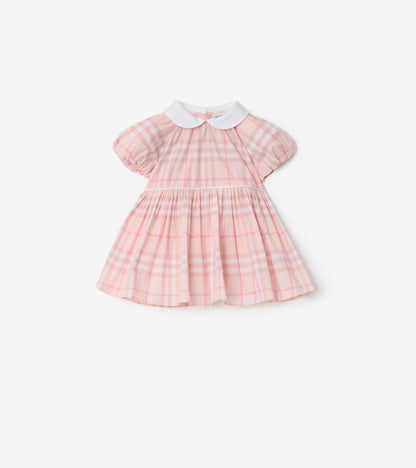 Check Cotton Dress with Bloomers in Ice pink - Children
