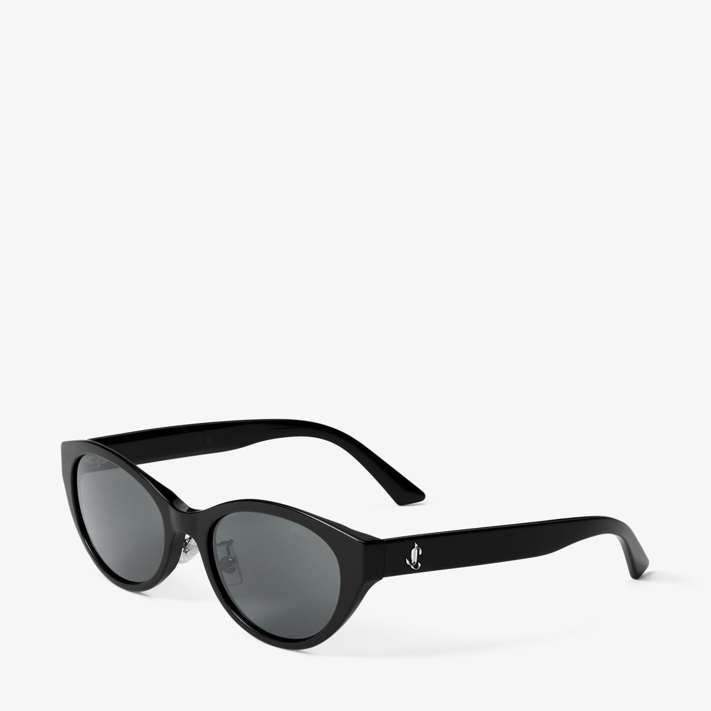 Benna Black and Grey Acetate Oval Sunglasses