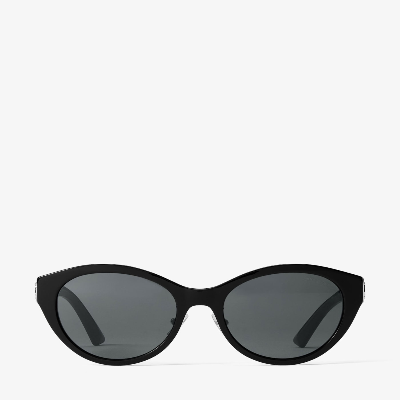 Benna Black and Grey Acetate Oval Sunglasses