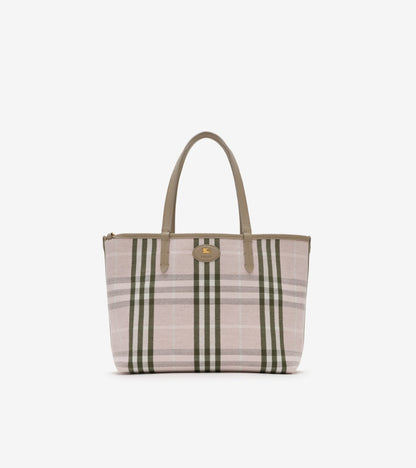 Small Reversible Bloomsbury Tote in Mushroom beige/mallow pink