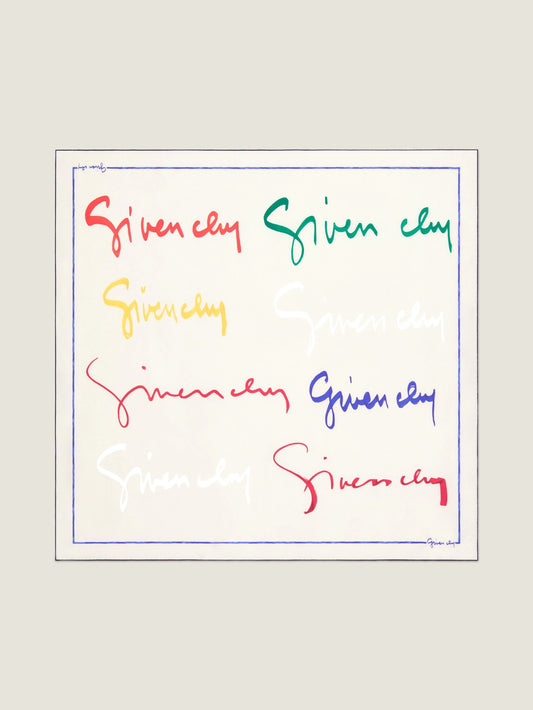 Square in silk with multicolored Givenchy signature