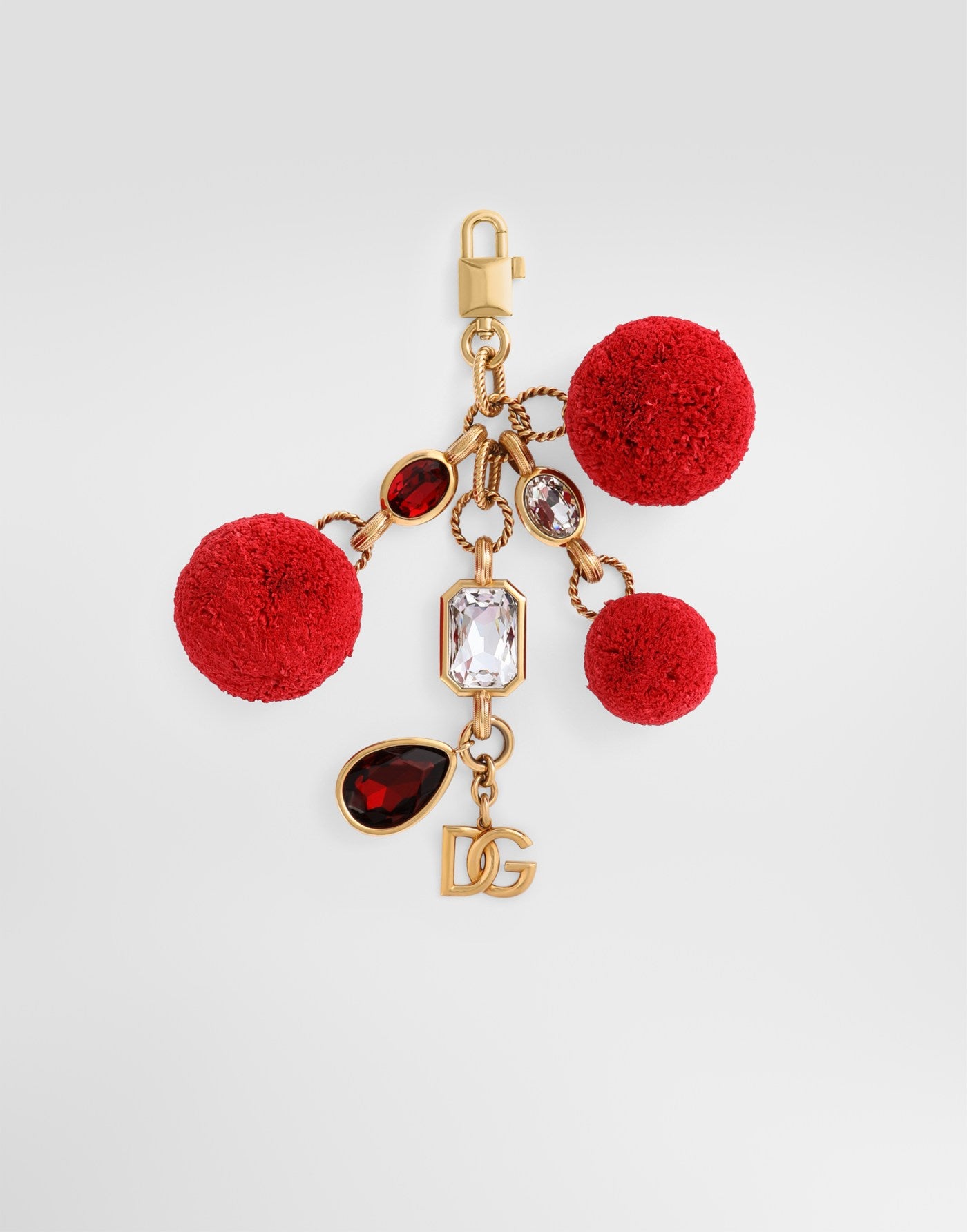 Metal keychain with charms