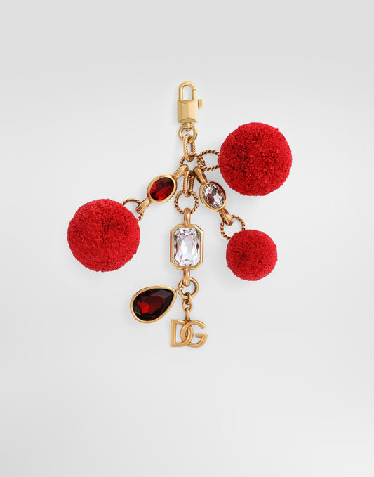 Metal keychain with charms
