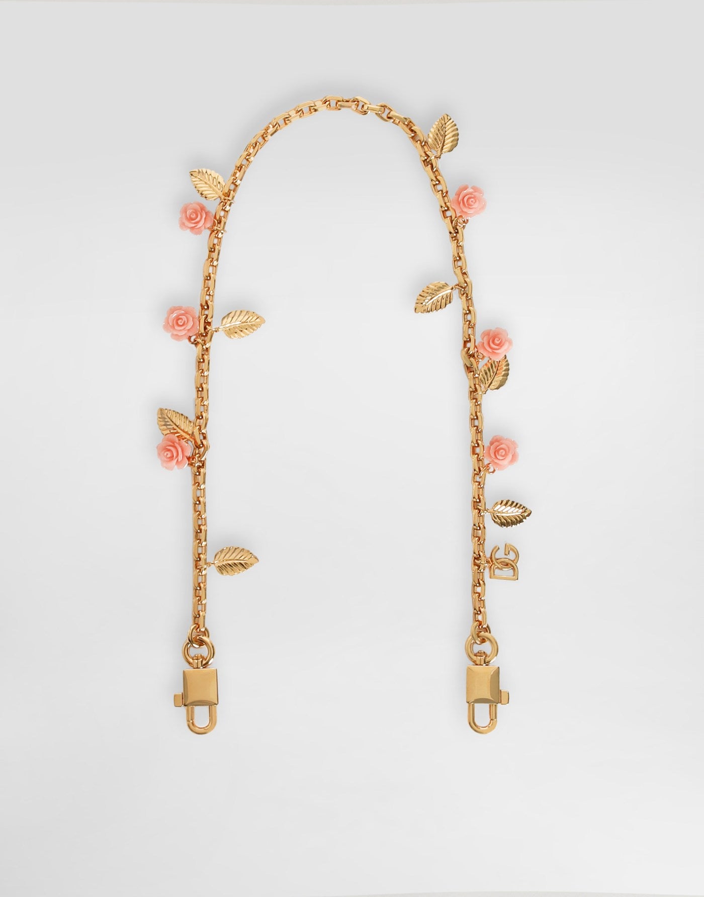 Metal shoulder strap with roses