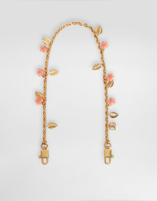 Metal shoulder strap with roses