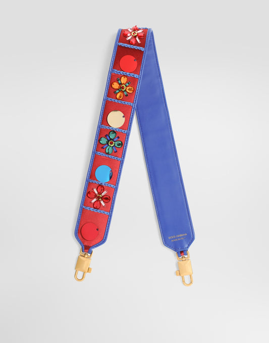 Bag shoulder strap with embroidery
