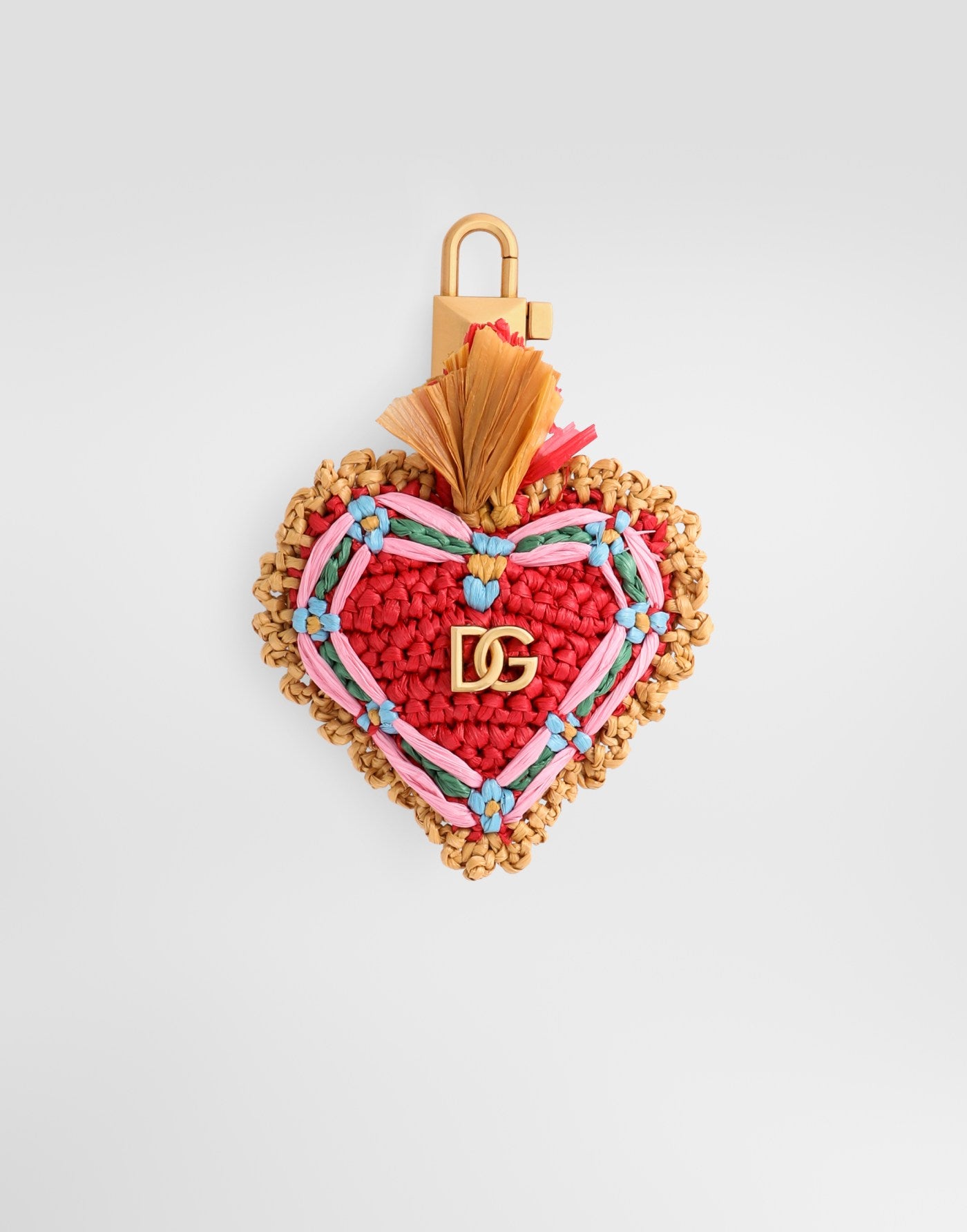 Keyring with raffia charm