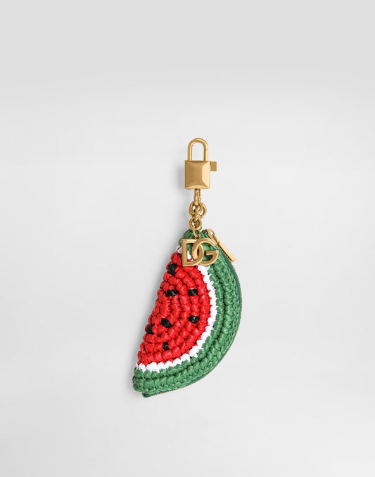 Raffia charm key ring