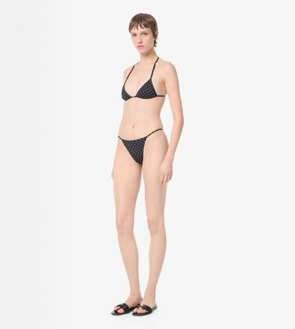 Polka Dot Triangle Bikini With T-Trim