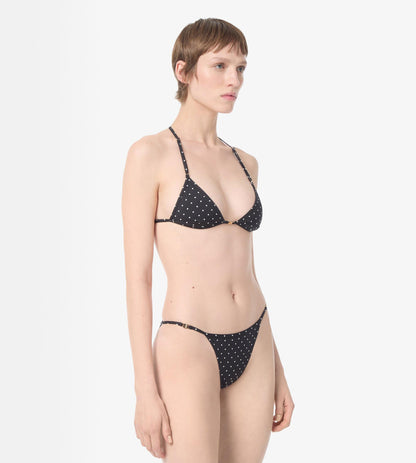 Polka Dot Triangle Bikini With T-Trim