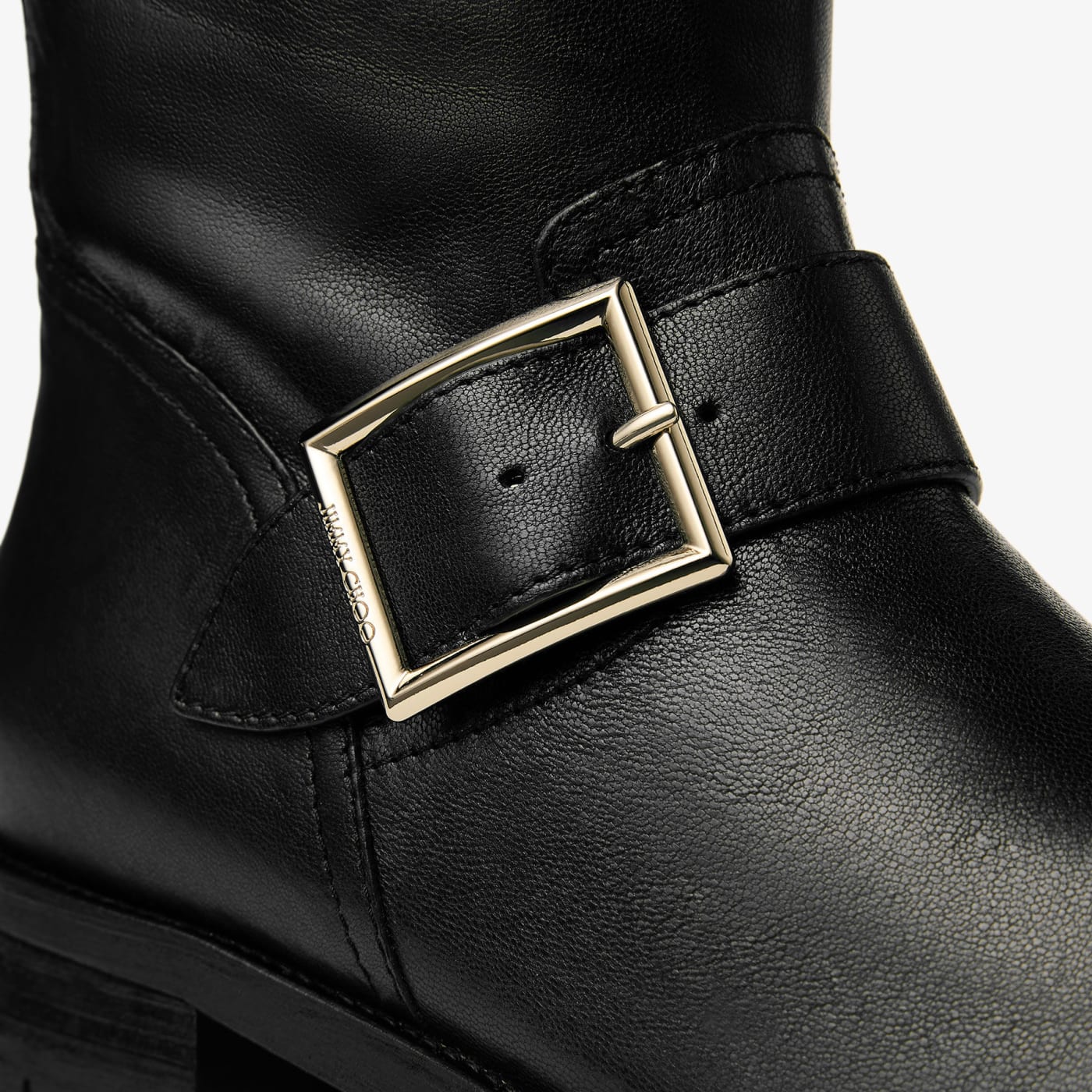 Biker Mid Black Biker Leather Ankle Boot