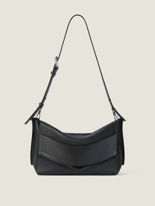 Fold bag in grained leather
