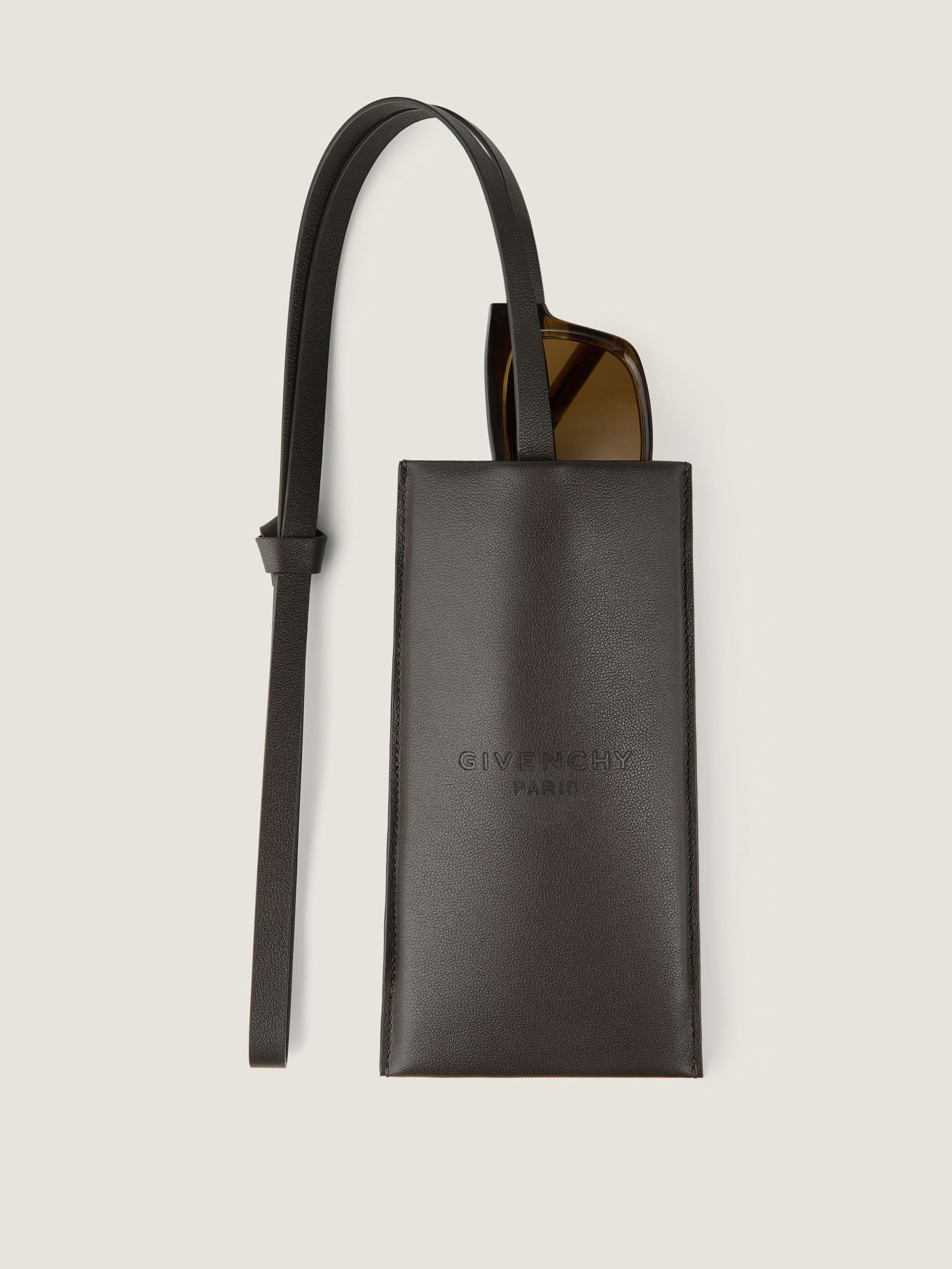 Antigona Stamped sunglasses case in leather
